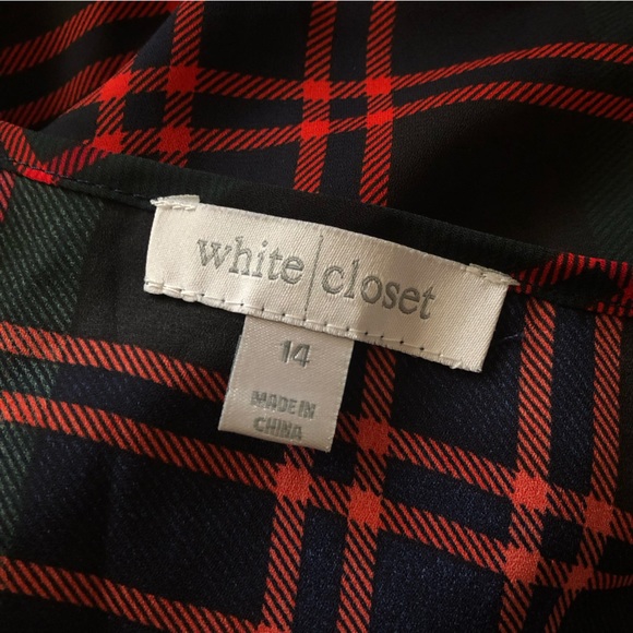 White Closet long line slip camisole check top size 14 - Picture 2 of 4